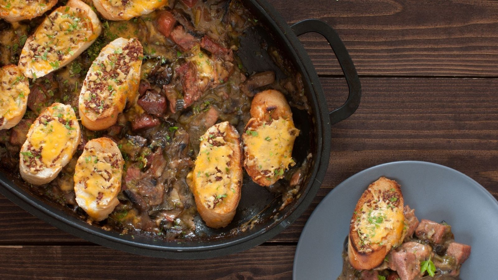 Pork with dark beer sauce